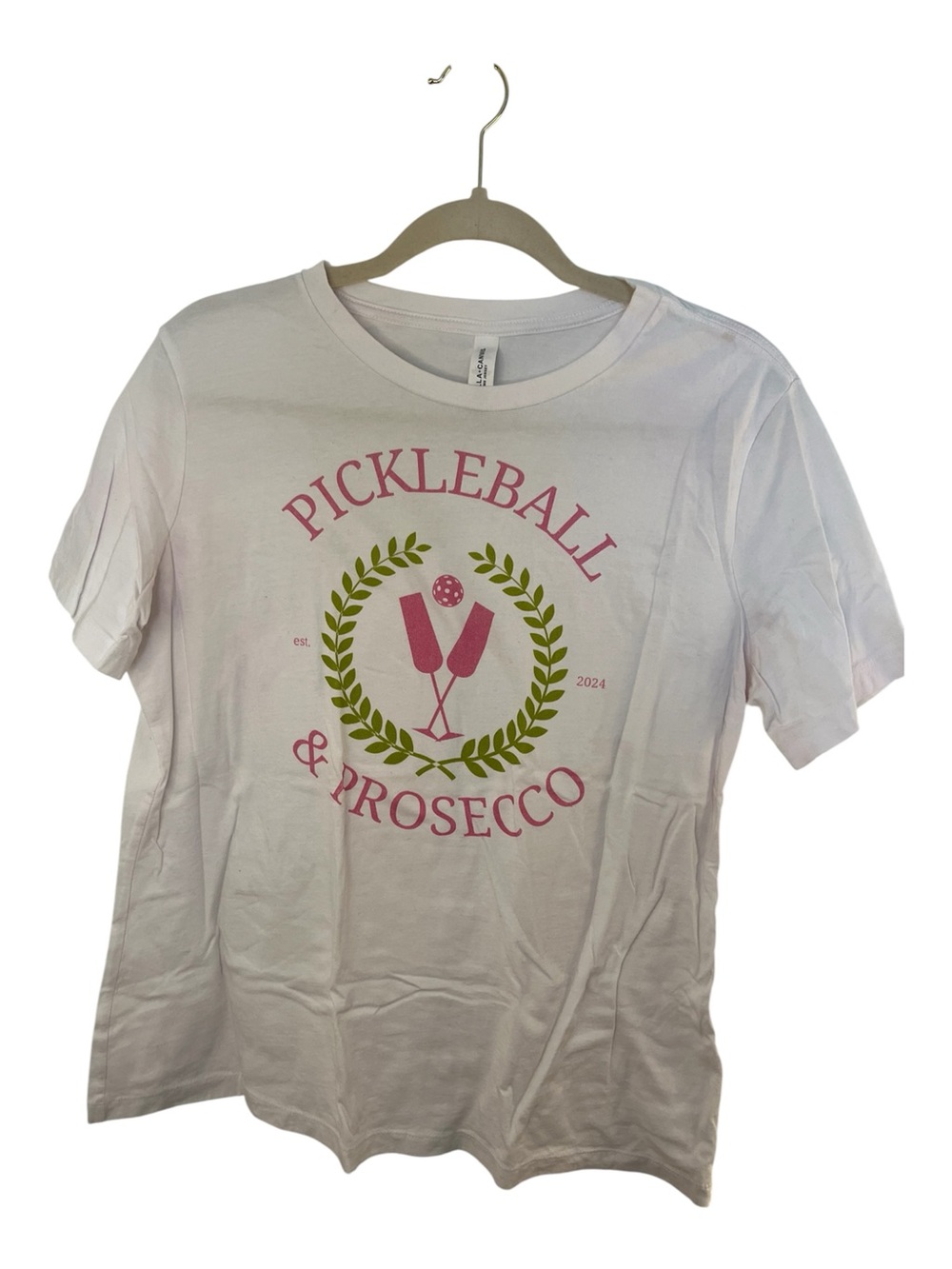 Pickleball & Prosecco White Tee